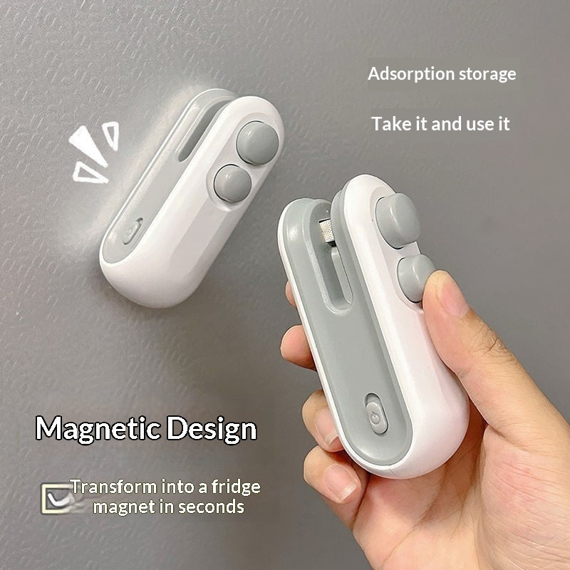 Luvonix® Mini 2 In 1 Heat Sealer Bag Opening Machine For Snacks Home USB Sealer Vacuum Sealer Snacks Plastic Bag Heat Sealer