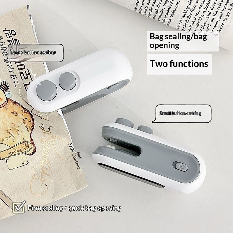 Luvonix® Mini 2 In 1 Heat Sealer Bag Opening Machine For Snacks Home USB Sealer Vacuum Sealer Snacks Plastic Bag Heat Sealer