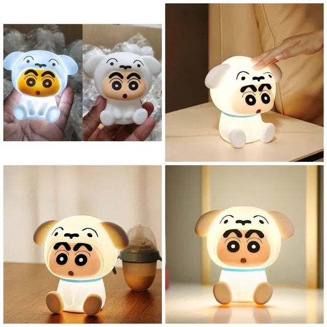 Luvonix Shiro dog character lamp variations and glowing light effect.
