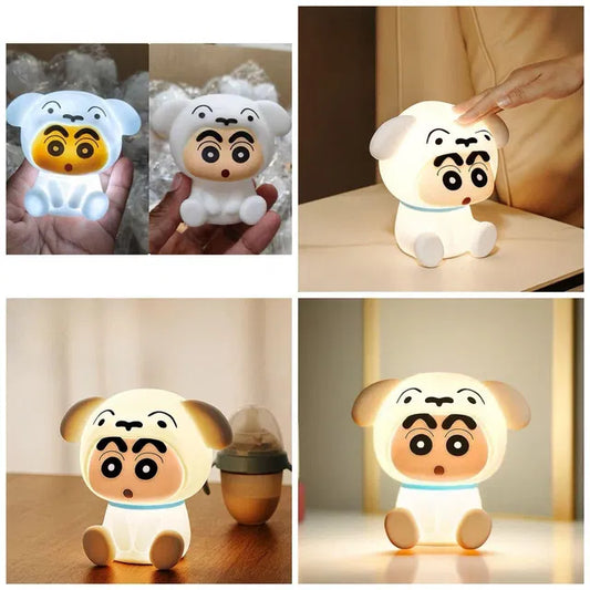 Luvonix Shiro dog character lamp variations and glowing light effect.
